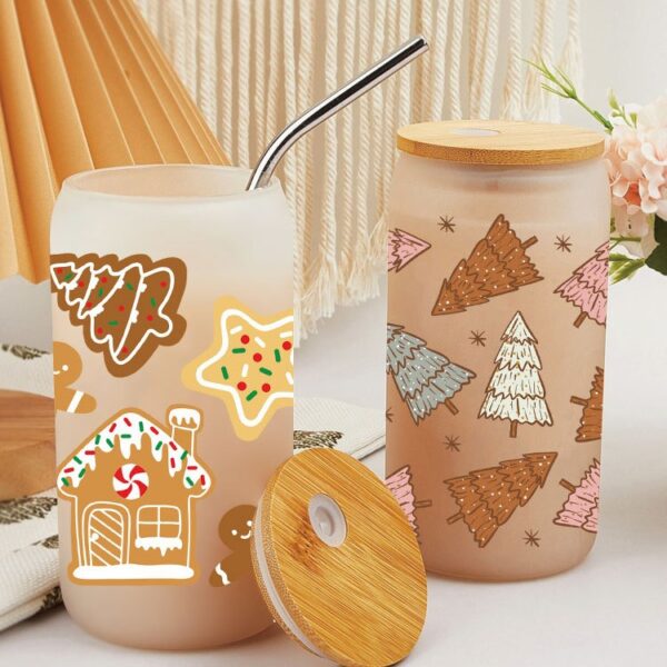 Wholesale UV Transfer Paste Glass 16oz Cup UV DTF Wraps 23cmX11cm