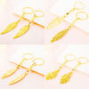 Wholesale Gold-Plated Retro Earrings for Women Long Gold Leaf Tassel Earrings Earrings Mother's Day Gift