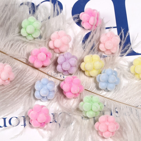 oly-346d53a198297d17288cffbd96d68e06 Wholesale New flocked candy-colored bayberry ball beaded spacer beads DIY mobile phone chain keychain jewelry accessories loose beads