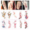 Wholesale Colorful Butterfly Flower Tattoo Stickers for Women Waterproof and Long-Lasting Artificial Classy Sexy Scar-Covering Flower Arm Wrist Clavicle Stickers