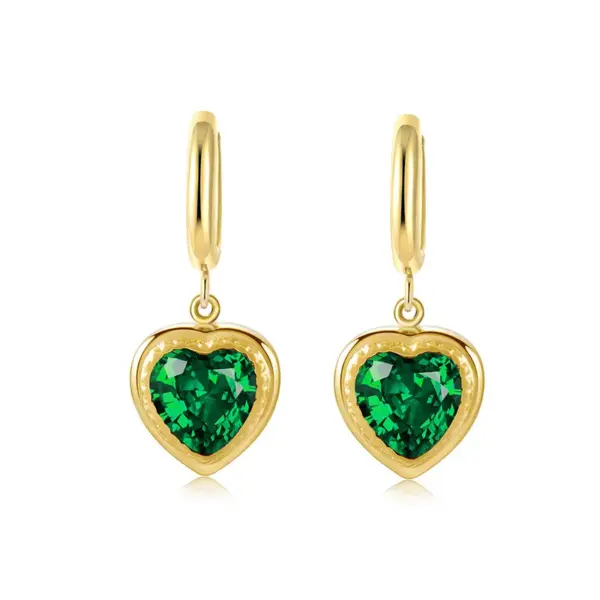 PVD Coated 18K Gold Real Gold Plated Heart Stainless Steel Simple Style Waterproof Non Tarnish Earrings