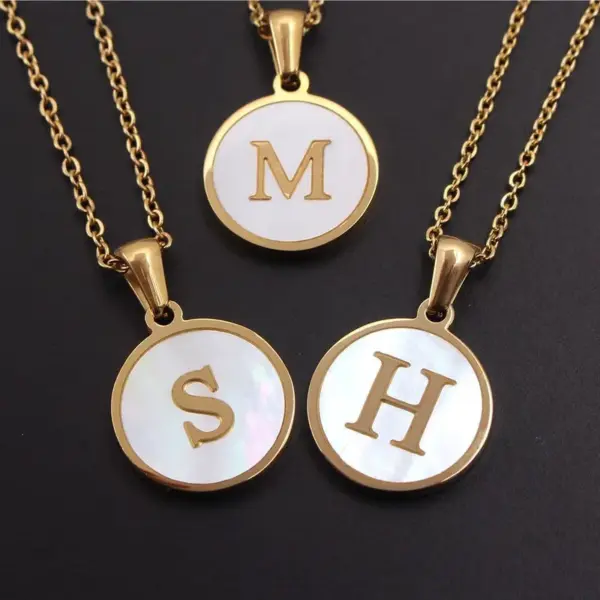 Fashion Letter Stainless Steel Titanium Steel Chain Pendant Necklace 1 Piece