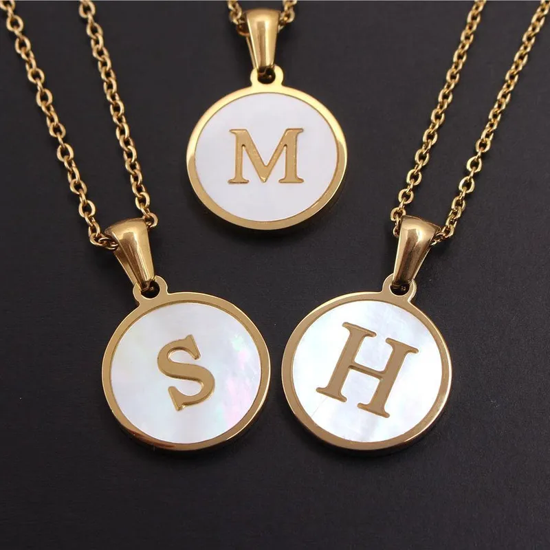 Wholesale Fashion Letter Stainless Steel Titanium Steel Chain Pendant Necklace 1 Piece
