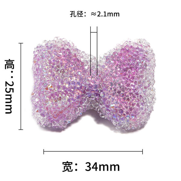 Wholesale New sparkly rhinestone bow soft candy beaded DIY beaded pen, mobile phone chain, jewelry accessories, loose beads