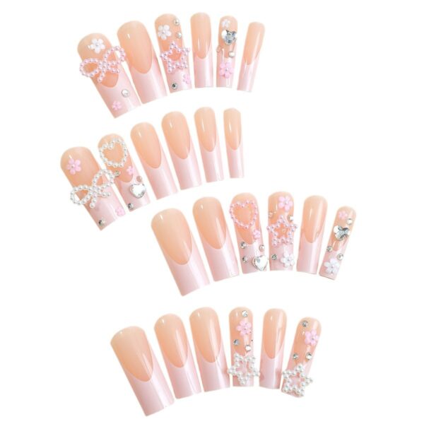 Wholesale Europe and the United States hand-worn armour pure hand-made French Barbie powder drill stars nail pieces long wear armour