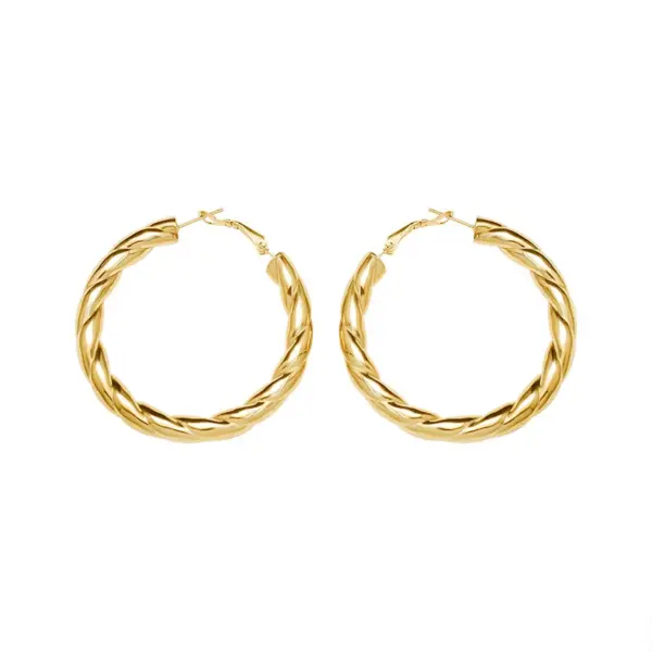 PVD Coated Real Gold Plated 18K Gold Geometric 304 Stainless Steel Simple Style Waterproof Non Tarnish Earrings