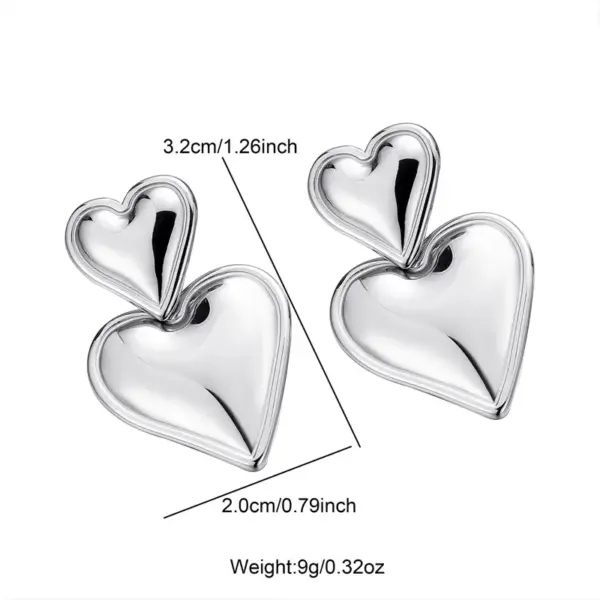 Wholesale Vacuum Plating Real Gold Plated Heart Shape 304 Stainless Steel Cute Sweet Waterproof Non Tarnish Earrings