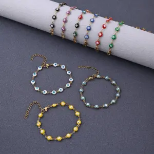 Wholesale Ethnic Style Classic Style Artistic Eye 304 Stainless Steel Gold Plated Bracelets In Bulk