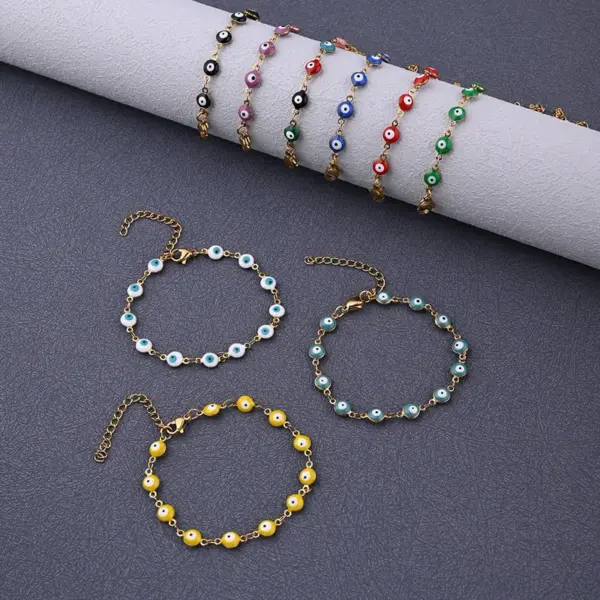 Wholesale Ethnic Style Classic Style Artistic Eye 304 Stainless Steel Gold Plated Bracelets In Bulk