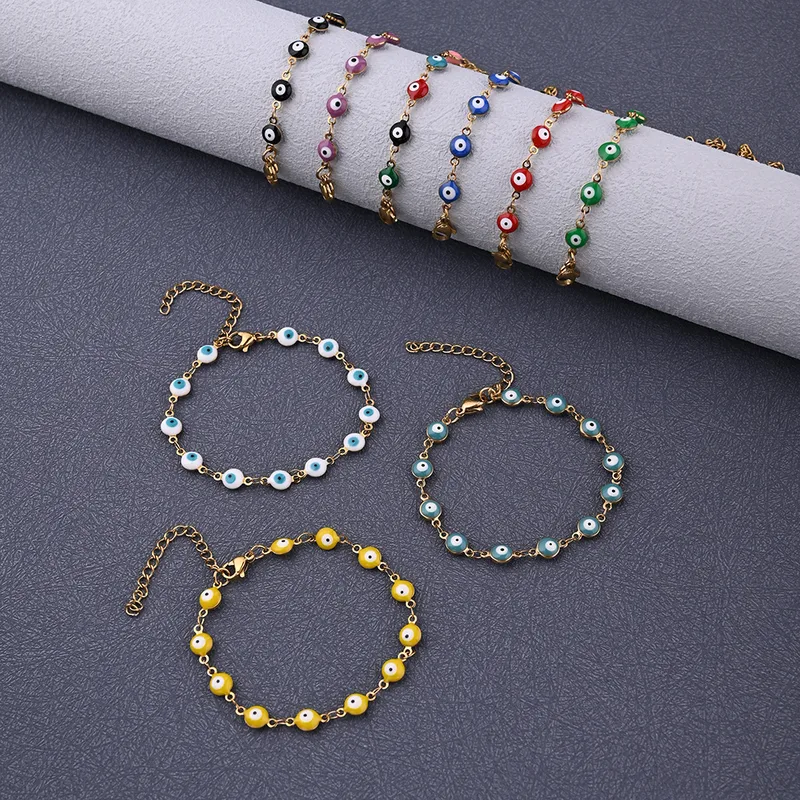 Wholesale Ethnic Style Classic Style Artistic Eye 304 Stainless Steel Gold Plated Bracelets In Bulk