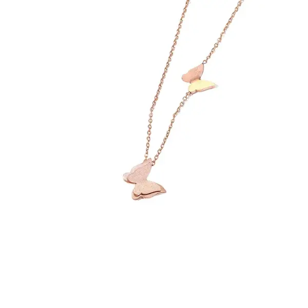 Wholesale PVD Coated 14K Gold Plated White Gold Plated Heart Shape Titanium Steel Fashion Waterproof Non Tarnish Titanium Steel Pendant Necklace