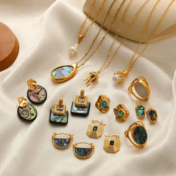 Wholesale Jewelry Vacation Classic Style Geometric Titanium Steel Plating Earrings Necklace Cable Chain