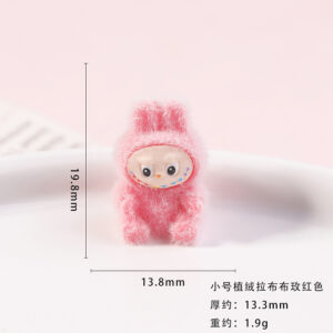 Small flocked fabric rose red / Labubu series