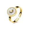 PVD Coated 14K Gold Real Gold Plated Geometric 304 Stainless Steel Fashion Waterproof Non Tarnish Open Ring