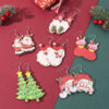 Wholesale Christmas painted wooden Santa Claus earrings