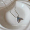 Wholesale Colorful Blue and Purple Fishtail Necklace French Super Fairy Mermaid Princess Light Luxury Elegant Magic Flash All-match Clavicle Chain