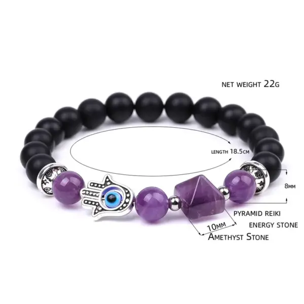 Wholesale Fashion Devil's Eye Palm Artificial Crystal Stone Irregular Beaded Polishing Bracelets 1 Piece