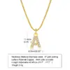 Wholesale INS Style Simple Style Letter Copper Plating Inlay 18K Gold Plated Zircon Necklace Pendant