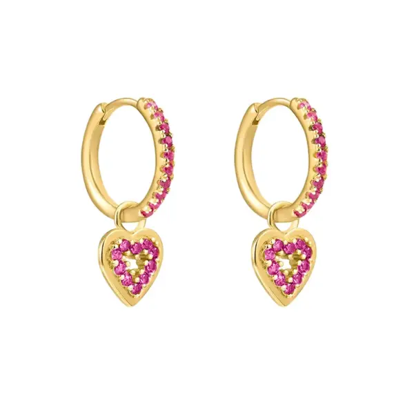 Wholesale 1 Pair Ig Style Streetwear Round Water Droplets Heart Shape Plating Inlay Copper Zircon White Gold Plated Gold Plated Drop Earrings