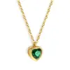 Wholesale Sweet Heart Shape Stainless Steel Plating Inlay Zircon Gold Plated Pendant Necklace