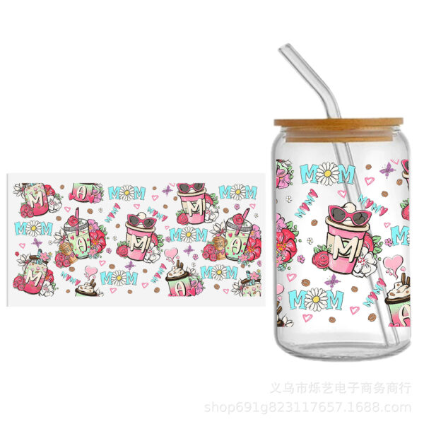 Wholesale Drink series transparent crystal standard water cup waterproof stickers 24 * 11cm