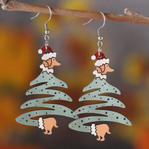 Wholesale Christmas dog Christmas tree pendant earrings