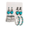 Wholesale Turquoise Earrings Set Western Style Love Shoes Boots Cross Earrings
