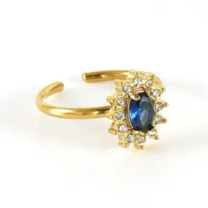 617-Sunflower Ring [Blue Diamond]