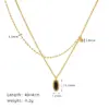 Wholesale PVD Coated Real Gold Plated 18K Gold Oval 304 Stainless Steel IG Style Simple Style Waterproof Non Tarnish 304 Stainless Steel Necklace