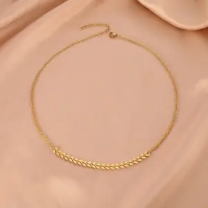 Wholesale Simple Style Leaf Stainless Steel Titanium Steel Plating Necklace 1 Piece
