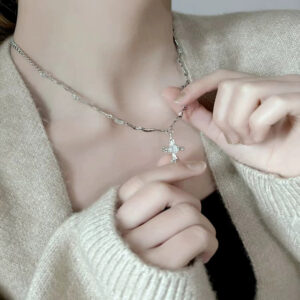 Cat's eye cross necklace x2526