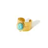 Wholesale PVD Coated Real Gold Plated 18K Gold Circle 304 Stainless Steel Retro Waterproof Non Tarnish Rings