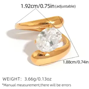 Gold / Average Size / 1 PCs Zircon Ring
