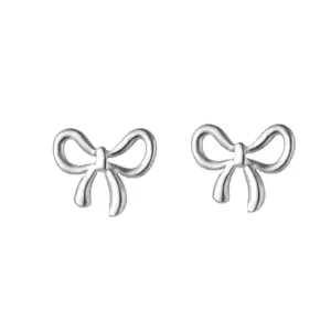 Steel Color Bow Stud Earrings