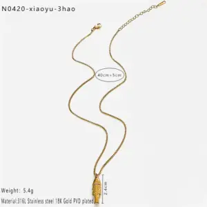 Gold No. 3 Box Chain Small Fish / One Size