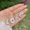 Wholesale Copper 18K Gold Plated Hip-Hop Simple Style Classic Style Polishing Inlay Letter Zircon Pendant Necklace