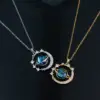 Wholesale Copper Titanium Steel Simple Style Plating Inlay Planet Zircon Pendant Necklace