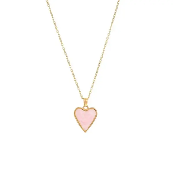Wholesale PVD Coated 18K Gold Plated Heart Shape Stainless Steel Luxurious Waterproof Non Tarnish 304 Stainless Steel Pendant Necklace