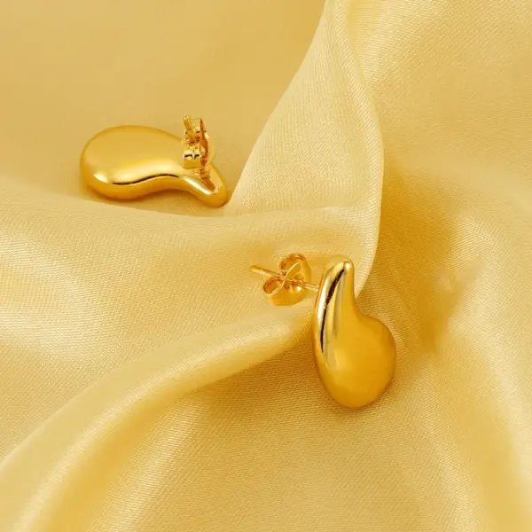Wholesale 1 Pair Simple Style Classic Style Commute Solid Color Plating Stainless Steel Titanium Steel 18K Gold Plated Earrings
