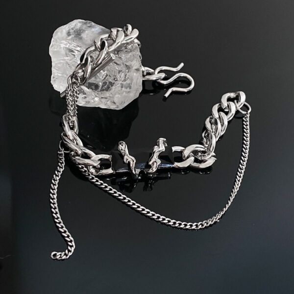 Wholesale Titanium Steel Black Diamond Star Winding Bracelet Men's Niche Ins Simple Bracelet