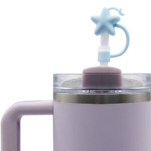 Silicone blue star and moon 8mm / Bag does not include straw