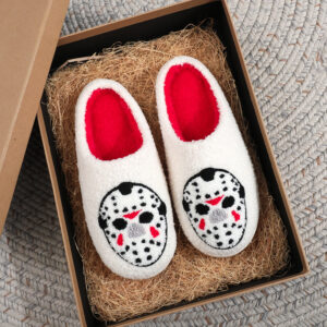 Cotton slippers-mask (white) / 42-43