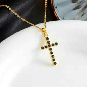 Gold / Small Navy Blue Drill
