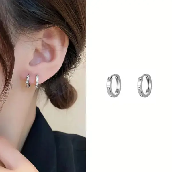 Wholesale 1 Pair IG Style Geometric Plating Inlay Copper Zircon Earrings
