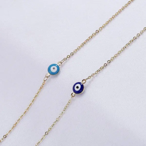 Wholesale Fashion Devil's Eye Titanium Steel Gold Plated Pendant Necklace 1 Piece