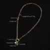 Wholesale 201 Stainless Steel Artificial Pearl Letter Electroplated Stone-Free 18K Real Gold Plated Casual Classic Style Waterproof Non Tarnish Gold Pendant Necklace
