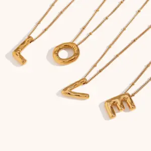 Wholesale Ig Style Simple Style Letter Stainless Steel Plating 18k Gold Plated Pendant Necklace