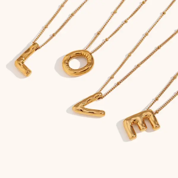 Wholesale Ig Style Simple Style Letter Stainless Steel Plating 18k Gold Plated Pendant Necklace