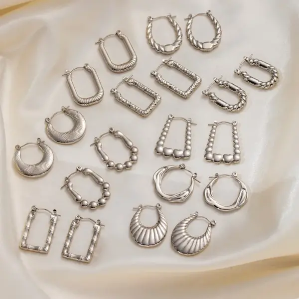 Wholesale 1 Pair Simple Style Geometric Titanium Steel Earrings