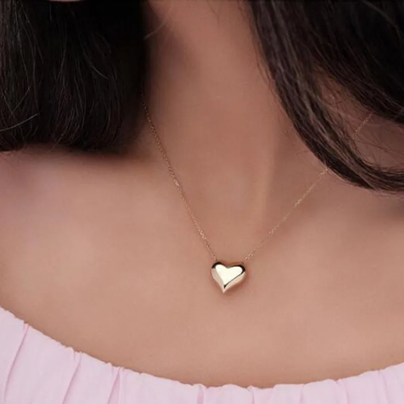 Wholesale Jewelry Simple Style Heart 304 Stainless Steel 18K Gold Plated Plating Necklace